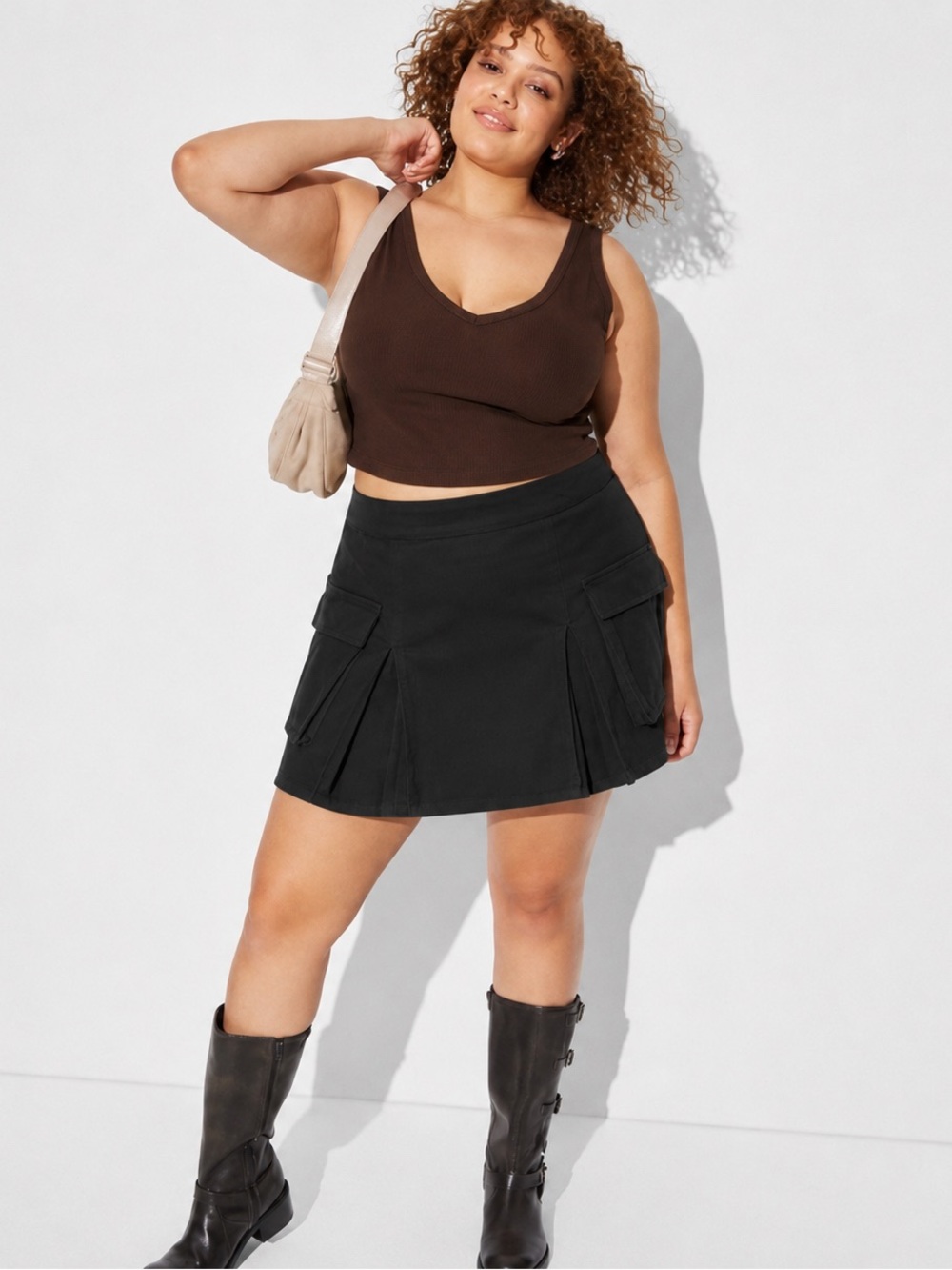 Wild Fable corduroy Black Utility Pleated Mini Skirt 2x